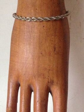 vintage bracelet brass twist chain link with vintage lobster clasp